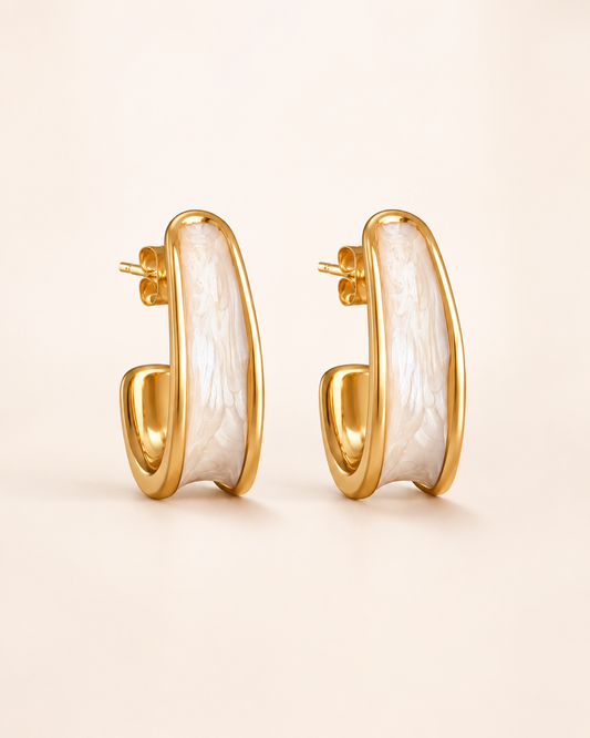 Ivory Élan 18K Gold-Plated Sculpted Hoop Earrings