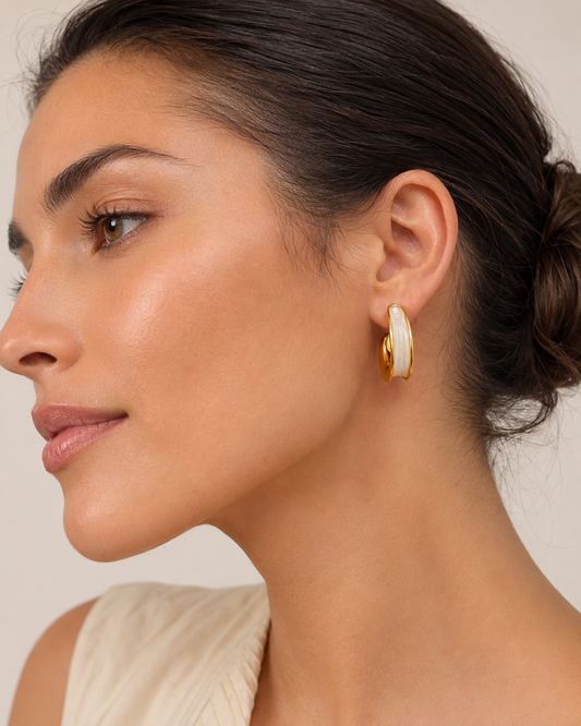 Ivory Élan 18K Gold-Plated Sculpted Hoop Earrings