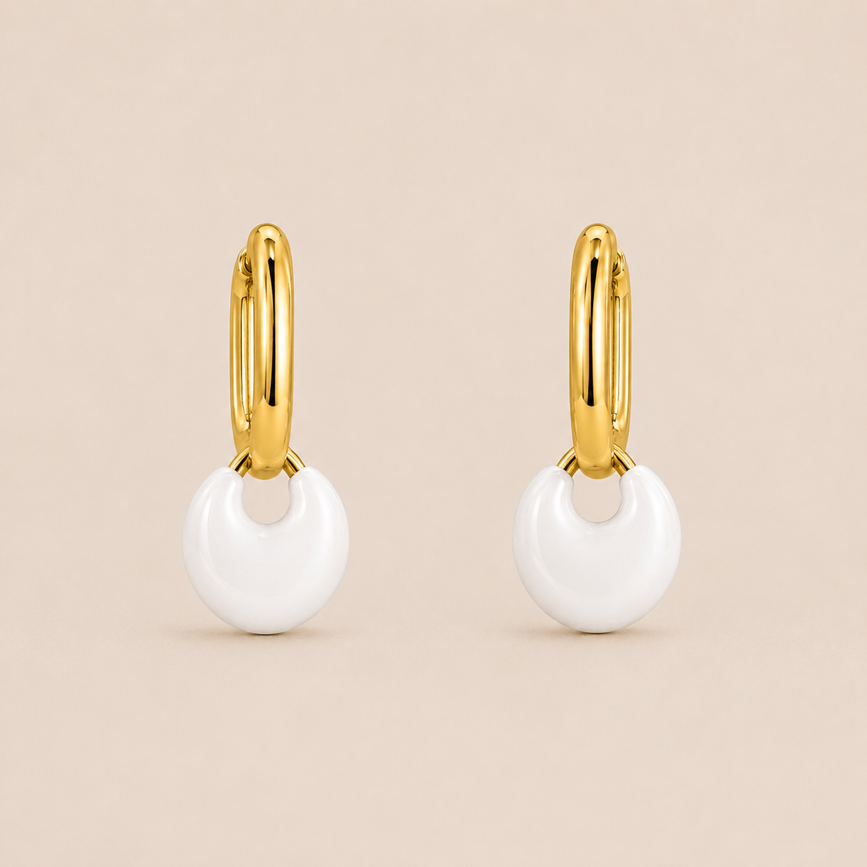 Ivory Eclipse 18K Gold-Plated Drop Hoop Earrings