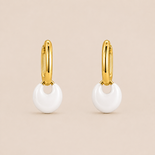 Ivory Eclipse 18K Gold-Plated Drop Hoop Earrings
