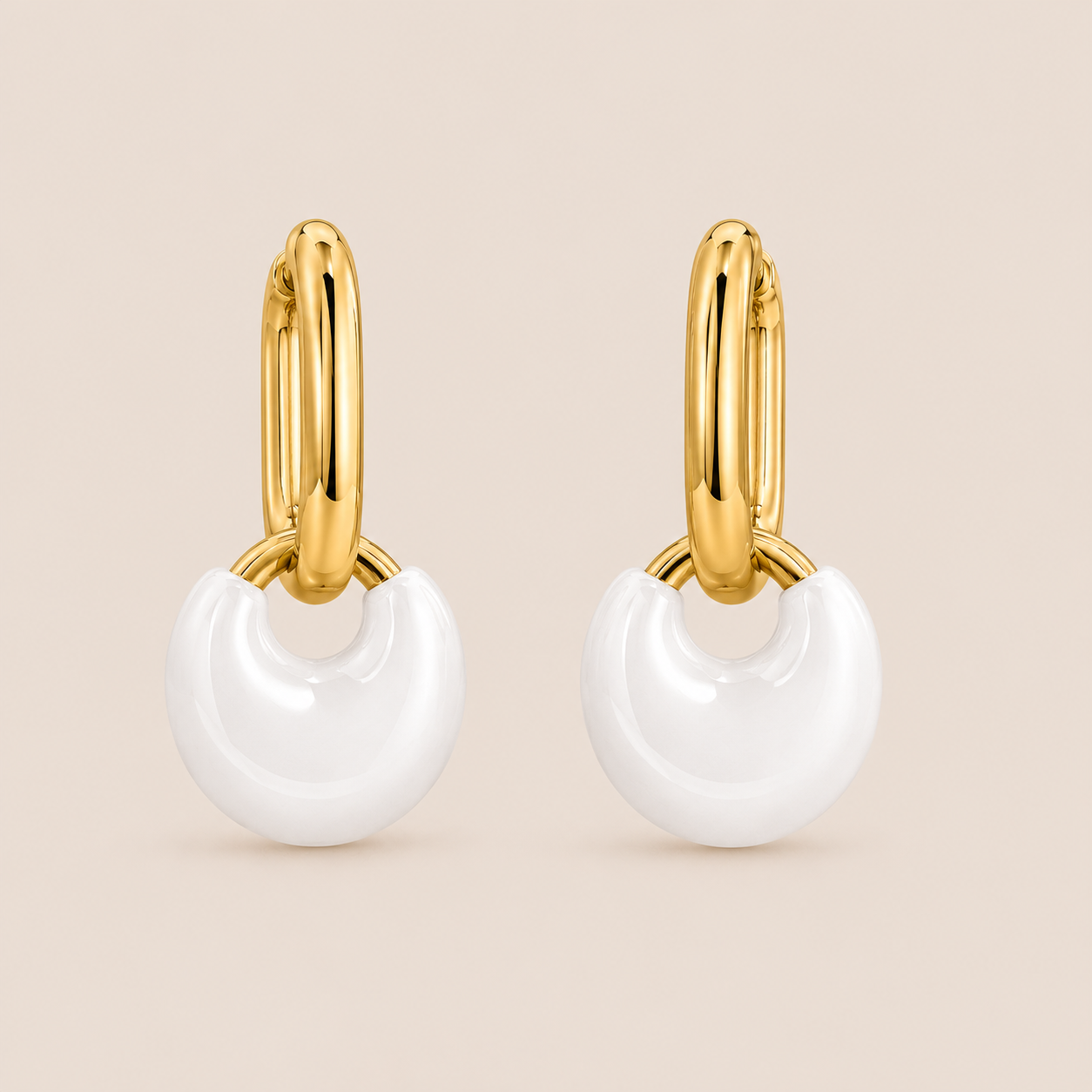Ivory Eclipse 18K Gold-Plated Drop Hoop Earrings