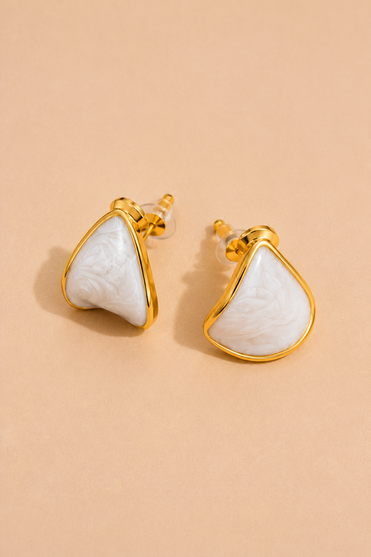 Ivory Muse Sculpted Stud Earrings