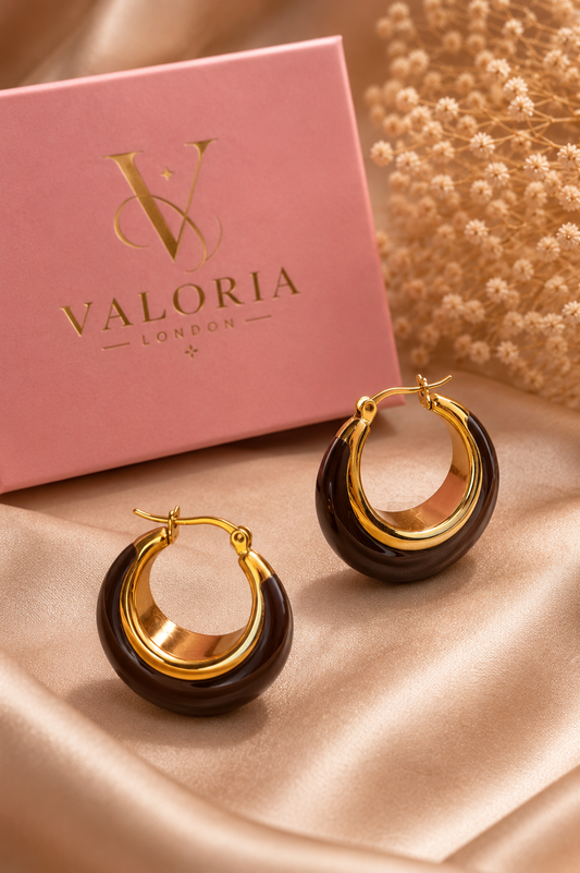 Mocha Halo 18K Gold-Plated Statement Hoop Earrings