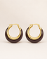 Mocha Halo 18K Gold-Plated Statement Hoop Earrings
