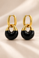 Noir Eclipse 18K Gold-Plated Drop Hoop Earrings