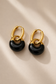 Noir Eclipse 18K Gold-Plated Drop Hoop Earrings