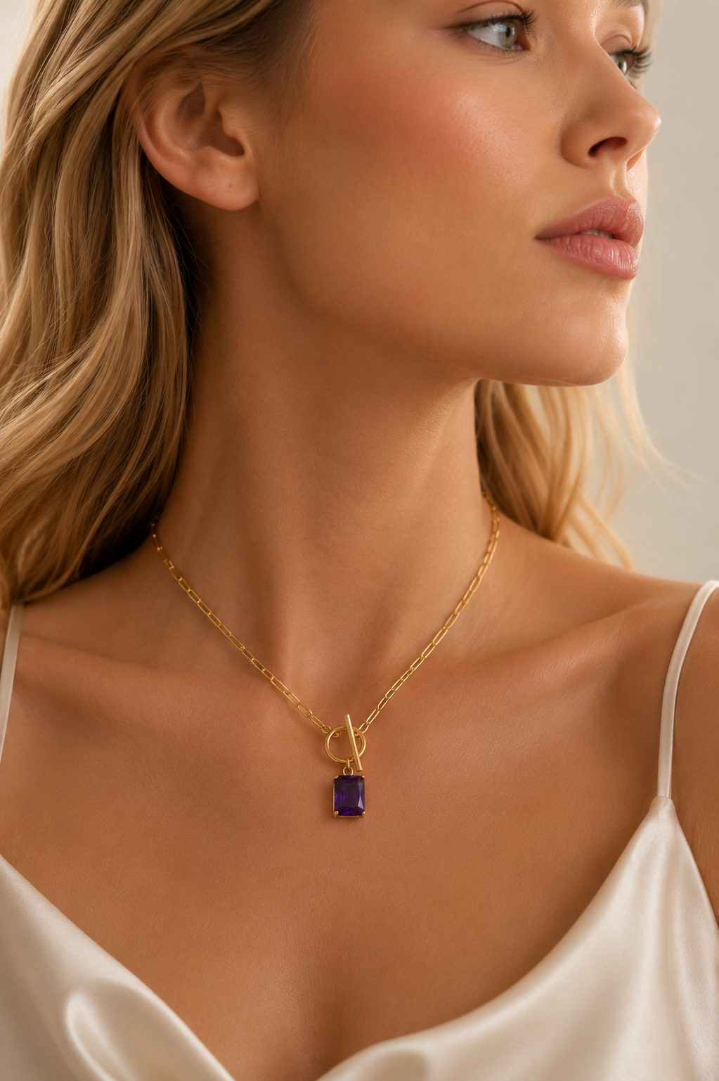 Purple Radiance Toggle Necklace