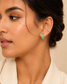 Sage Arc 18K Gold-Plated Huggie Hoop Earrings