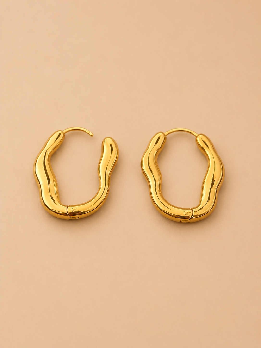 Sculpted Gold Hoop Earrings