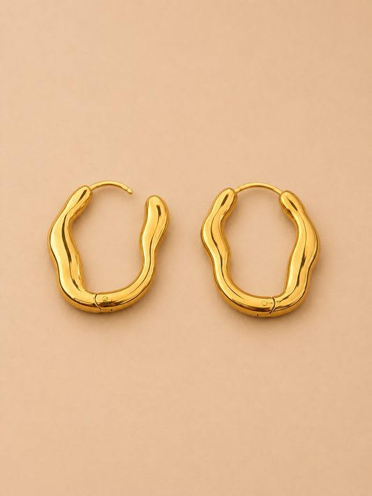 Sculpted Gold Hoop Earrings