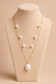 Aurelia baroque pearl layered gold necklace with two chains and six pearl accents