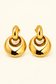 Aurelia Sculpted Crescent Hoop Earrings in polished gold tone on soft ivory cream background