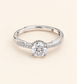 ICeleste Round Crystal Pavé Ring with brilliant round centre stone