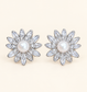 Daisy Pearl Bloom Earrings with pearl centres and sparkling crystal petals