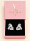 Élodie Crystal Knot Earrings presented in pink Valoria London jewellery box