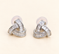 Élodie silver-tone crystal knot earrings with baguette-cut stones