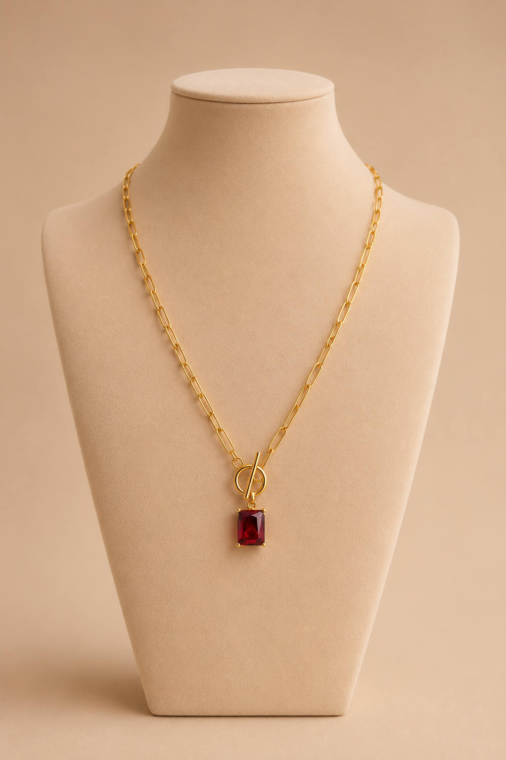 Ruby Radiance Toggle Necklace