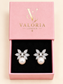 Fleur Pearl Drop Earrings presented in pink Valoria London jewellery box