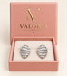 Back view of Geneva Baguette Crystal Earrings showing stud fastening