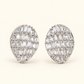 Geneva Baguette Crystal Earrings in silver tone with oval baguette crystal design