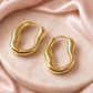 Sculpted Gold Hoop Earrings