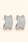 Lumière Pavé Curve Earrings with sparkling crystals in polished silver tone