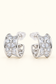 Monaco Crystal Hoop Earrings with geometric crystals in silver-tone finish
