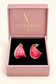 Roselle Pink Marble Sculpted Earrings presented in a Valoria London jewellery box