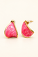 Roselle Pink Marble Sculpted Earrings with gold-tone edging