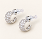 Vienna Crystal Statement Earrings with multi-cut clear crystals in silver tone